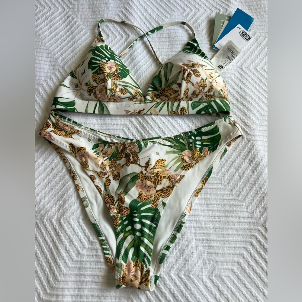 NWT - H&M - Tropical Print Bikini Set
